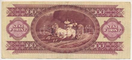 1984. 100Ft fordított hátlapi alapnyomattal, nyomdai papírráncokkal "B 972 275145" T:F
Hu...