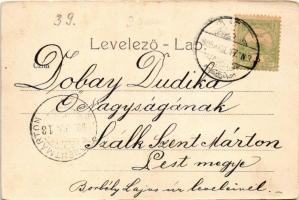 1905 Dés, Dej; Szent Ferenc-rendi palota, Rehák Ágoston üzlete / Franciscan palace, shops (EB)