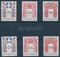 1999 Magyar népművészet (X.) sor és 24Ft 11 1/2:12 + 65Ft, 90Ft 12 1/4:12 3/4 fogazással