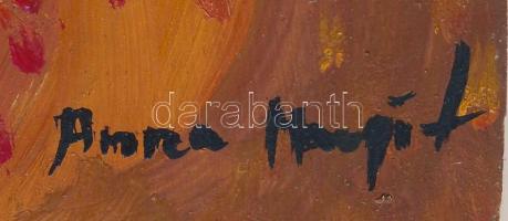 Anna Margit jelzéssel: Női portré. Olaj, farost. Alján sérült. 25x18 cm