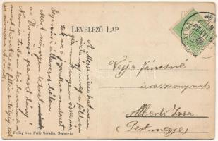 1909 Segesvár, Schässburg, Sighisoara; Kórház utca, Joh. Keller üzlete. Fritz Serafin kiadása / Spit...