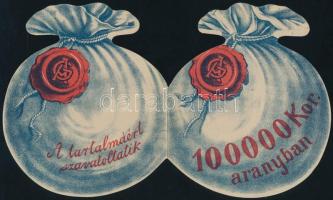 1902 Gaedicke A. Bankháza osztálysorsjegy kinyitható reklámlap