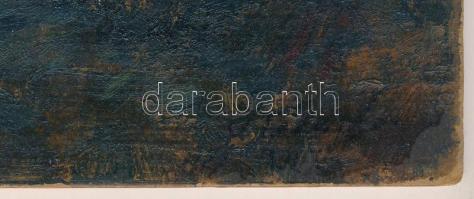 Keleti (Kelety) Gábor (1870-?): Holdfényes táj, olaj, karton, jelezve jobbra lent, 24×34 cm