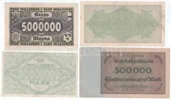 Német Birodalom / Weimari Köztársaság 1922-1923. 8xklf vegyes inflációs bankjegy tétel T:AU-F, mind ...