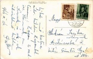 1944 Zágon, Zagon (Kovászna, Covasna); Római katolikus templom / Catholic church. photo (gyűrődés / ...