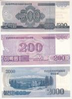 Észak-Korea 2008. 100W + 2000W "MINTA" felülbélyegzéssel és "000000"-s sorszámma...