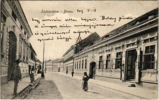 1907 Szászváros, Broos, Orastie; utca / street view (kis szakadás / small tear)