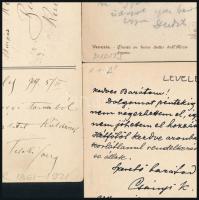 Dudits Andor (1866-1944) festő és Csányi Károly, stb. által Róth Miksának küldött levelezőlap, 3 db,...