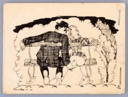 cca 1930 Erotikus grafikákat tartalmazó kis füzet, 7×9,5 cm