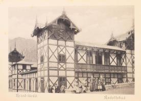 cca 1900 Tusnádfürdő képes leporelló, 13 képpel és 1 db panorámaképpel, borító sérült