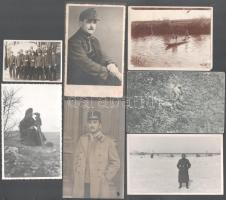cca 1914-1944 Katonai fotók, fotólapok, össz. 7 db, változó állapotban, 6x8 cm és 9x14 cm között