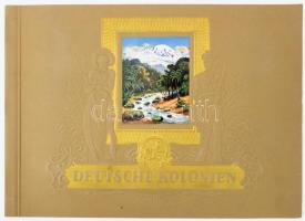 Deutsche Kolonien. Herausgegeben vom Cigaretten-Bilderdienst. Dresden,1936, Cigaretten-Bilderdienst, 72 p. Német nyelvű cigaretta gyűjtőkép album. Teljes! Kiadói haránt-alakú aranyozott papírkötés, jó állapotban, 25x35 cm