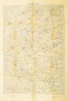 cca 1910 Békéscsaba és környékének katonai térképe, 1 : 200.000, K. u. k. militär-geographisches Institut, kissé foltos, 67x49 cm
