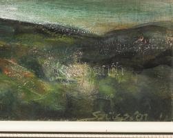 Acsa Szűcs Imre (1956-2019): Táj I. (Velencei-tó). Olaj, vászon. Jelezve jobbra lent Hátoldalán auto...