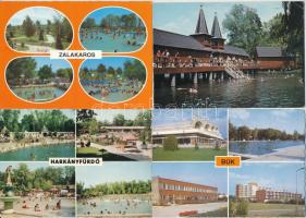 40 db MODERN magyarországi város képeslap: strandok, fürdők / 40 modern Hungarian town postcards: spa, beach
