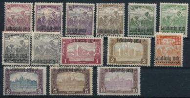 Nyugat-Magyarország III. 1921 14 db bélyeg Bodor vizsgálójellel