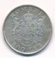 Románia 1942. 200L Ag "I. Mihály" T:XF,VF ph., patina Romania 1942. 200 Lei Ag "Mihai I" C:XF,VF edge error, patina Krause KM#63