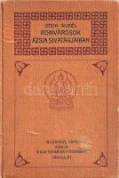 Stein Aurél: Romvárosok Ázsia sivatagjaiban. Az angol eredeti nyomán átdolgozta: Halász Gyula. 192 képpel köztük 16 külön melléklettel és egy színes térképpel. Budapest, 1913. Királyi Magyar Természettudományi Társulat ("Pátria" Irodalmi Vállalat és Nyomdai Rt. 1 t. (hártyapapírral védett címképen a szerző portréja) + IX + [3] + 667 + [1] p. + 14 t. (egy kétoldalas) + 1 térkép (színes, kihajtható). Első kiadás. Stein Aurél (1862-1943) Közép-Ázsia-kutató kisebb megszakításokkal 1886-tól dolgozott az indiai brit adminisztrációnak, több helyi egyetemen is oktatott, 1900-1931 között négy nagy hatású expedícióban térképezte fel Belső-Ázsia fehér foltjait. Első, 1900-1901-es expedíciója során háromszögelési feladatai mellett Kína nyugati területeit, a sivatagos Takla-Makán-medence romjait tárta fel, mely kutatóútról Sand-Buried Ruins of Khotan ("Homokvárosok a sivatagban") címen kiadott útírásában írt bővebben. Második, 1906-1908 között megtett expedícióján Kína két sivatagjának rom-mezőin kutatott - többször átszelte a Takla-Makán sivatagot, majd a sokkal keletebbre fekvő Góbi-sivatagot, feltárta az ott található, Ezer Buddha Barlang néven ismert épületcsoport addig elfalazott könyvtárát, ahol igen jelentős leletanyagot talált és katalogizált. Úti beszámolója bőséges adatokkal szolgál a részben magashegységi, részben sivatagos vidéken zajló expedíció szervezési kihívásairól, a nyugati ujgur területek muszlim, a Góbi-sivatag előterének buddhista kultúrájáról, melyeket sajátosan színezett át a kínai adminisztráció gyenge, de tényleges jelenléte. A színes, kihajtható térképmellékleten a kutatóút részletgazdag útvonala. Példányunk repülő előzékei kijárnak, a címkép verzóján régi tulajdonosi bélyegzés. (Természettudományi Könyvkiadó-Vállalat, LXXXVIII. kötet.) Aranyozott, illusztrált, enyhén kopott kiadói egészvászon kötésben (Gottermayer Műintézet, Budapest). Jó példány.