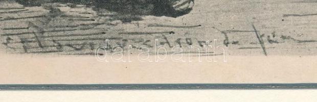 Zichy Mihály (1827-1906): Erotikus jelenet. Cinkográfia, papír, jelzett a cinkográfián, paszpartuban...