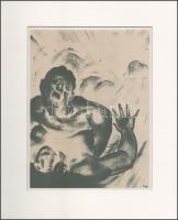 Ruzicskay György (1896-1993). Szerelmesek. Algráfia, papír, jelzett a nyomaton, paszpartuban, 24,5×18,5 cm