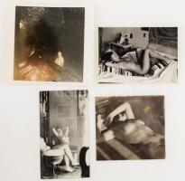 4 darab fekete-fehér erotikus fotó, 4x7 cm alatt