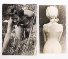2 darab megvágott akt fotó, 9,5x6,5 cm alatt