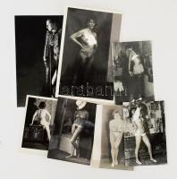 7 darab női akt fotó, közte művészfotó, 14x9 cm alatt