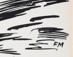 Frans Masereel (1889-1972): Jelenet. Fametszet, papír, jelzett a dúcon. Paszpartuban. 30x22 cm