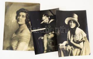 Kankovszky (Kankowsky) Ervin (1884-1945) fotográfus 3 darab felvétele, jelzett, kopással, 22x16 cm alatt