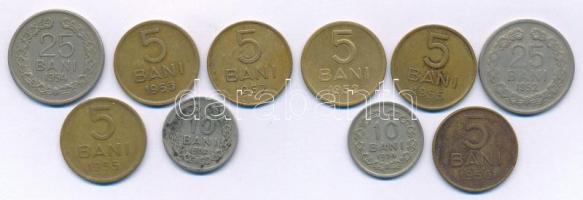 Románia 1952-1957. 5b Ni-sárgaréz (6xklf) + 1952-1954. 10b Cu-Ni (2xklf) + 1952-1954. 25b Cu-Ni (2xklf) T:XF,VF Romania 1952-1957. 5 Bani Ni-brass (6xdiff) + 1952-1954. 10 Bani Cu-Ni (2xdiff) + 1952-1954. 25 Bani Cu-Ni (2xdiff) C:XF,VF Krause KM#83, KM#84, KM#85