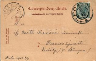 1904 Pola, Pula; Riva / kikötő / port. Dr Trenkler Co. (EB)