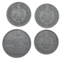 Románia 1952-1954. 25b Cu-Ni (3db, 2xklf) + 1955. 50b Cu-Ni T:XF,VF Romania 1952-1954. 25 Bani Cu-Ni (3pcs, 2xdiff) + 1955. 50 Bani Cu-Ni C:XF,VF Krause KM#85, KM#86