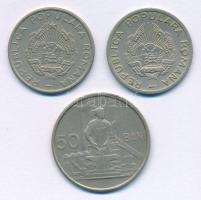 Románia 1952-1954. 25b Cu-Ni (2xklf) + 1955. 50b Cu-Ni T:XF,VF
Romania 1952-1954. 25 Bani Cu-Ni (2x...