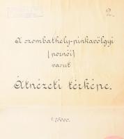 ca 1900 A Szombathely-Pinkafői vasút átnézeti térképe. Vászonra kasírozva 56x44 cm