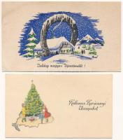 ~1938-1940 3 db RÉGI irredenta küldemény borítékkal, benne: 2 db kisméretű üdvözlőkártya, 1 irredenta vers / 3 pre-1945 Hungarian irredenta propaganda greeting cards and a poem