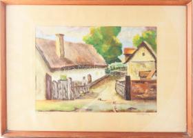 Olvashatatlan (Keresztessy?) jelzéssel: Verőce, 1964. Akvarell, papír. Üvegezett fakeretben. 29x40,5 cm