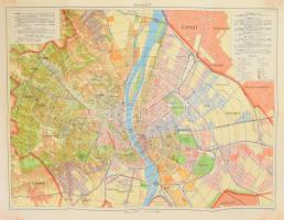 1934 Kogutowicz Károly: Térkép Budapest székesfővárosi elemi iskolák III. osztálya számára. Bp., M. Kir. Állami Térképészet, szép állapotban 40,5x54 cm