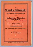 ca 1915 Die zentralen Balkanländer zwischen Adria und Ponthus. (Bolgár Királyság, a központi Balkáni-félsziget az Adriai-tenger és Fekete-tenger között, rajta a balkáni hábork területváltozásaival.) Bearbeitet Dr. Karl Peucker, 1:864,000, V. kiadás, Wien, Artaria, borítóval, szép állapotban 70x10 cm