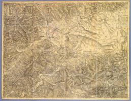 ca 1910 Árva Turdossin katonai térképe. Vászonra kasírozva 54x39 cm