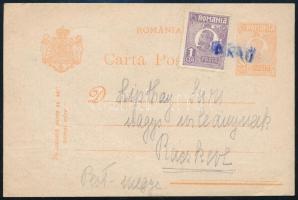 ~1923 Díjjegyes levelezőlap díjkiegészítéssel