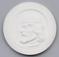 Herendi Szent István plakett. 1988. Biszkvit, jelzett, hibátlan d: 11,5 cm