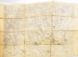 ca 1910 Vászon katonai térképek. Vászonra kasírozva kb 54x39 cm. Balatonfüred, Tatabánya, Békéscsaba...