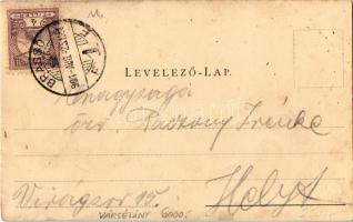 1901 Brassó, Kronstadt, Brasov; Burgpromenade / Vársétány télen / castle promenade in winter (r)