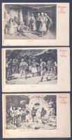 Serbia 3 történelmi lap / 3 historical cards ca 1900