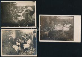 cca 1920-1930 Gödi életképek, 3 db fotó, 9×12 és 9×13 cm