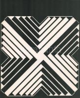 Fajó János (1937-2018): Absztrakt kompozíció (cím nélkül), 1975. Szitanyomat, karton. Jelzés nélkül. Fajó János a Kultúrális Kapcsolatok Intézetében (K.K.I.) rendezett kiállítására, 1975-ben megjelent mappájából 34,5x28,5 cm.