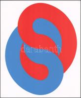 Fajó János (1937-2018): Csepp II., 1975. Szitanyomat, karton. Jelzés nélkül. Fajó János a Kultúrális Kapcsolatok Intézetében (K.K.I.) rendezett kiállítására, 1975-ben megjelent mappájából 34,5x29 cm.