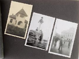 Családi fotóalbum 58 db fotóval, röntgengép, tájképek, Felvidék, stb., főként 8,5×6 cm-es fotókkal