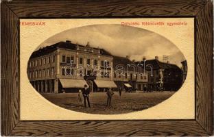 Temesvár, Timisoara; Délvidéki földmívelők egyesülete, Gazdaudvar, Gazdasági Bank, üzletek / farmers' association, bank, shops (EK)