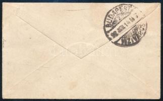 1892 Színesszámú 3kr helyi mini levélen "BUDAPEST / FŐPOSTA"